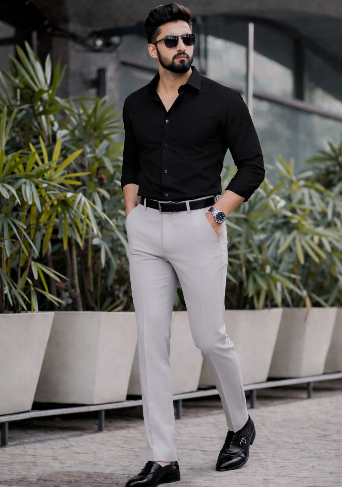 Premium Combo - Black Shirt + Light Grey Pant - Set Of 2