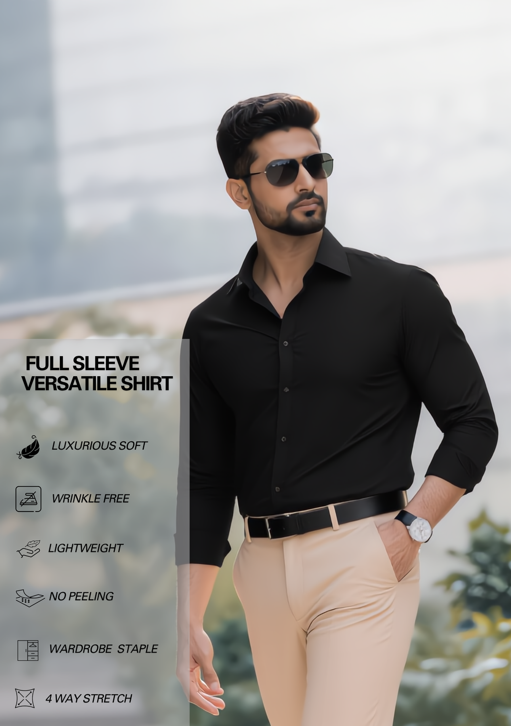 Premium Combo - Black Shirt + Beige Pant - Set Of 2