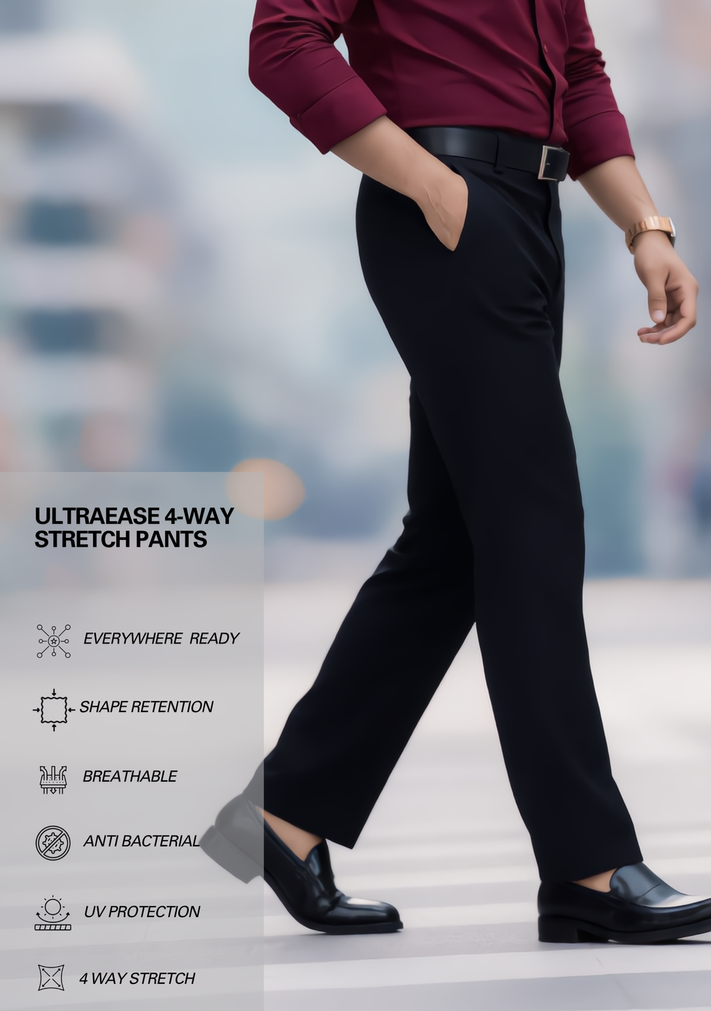 Premium Combo - Maroon Shirt + Black Pant - Set Of 2