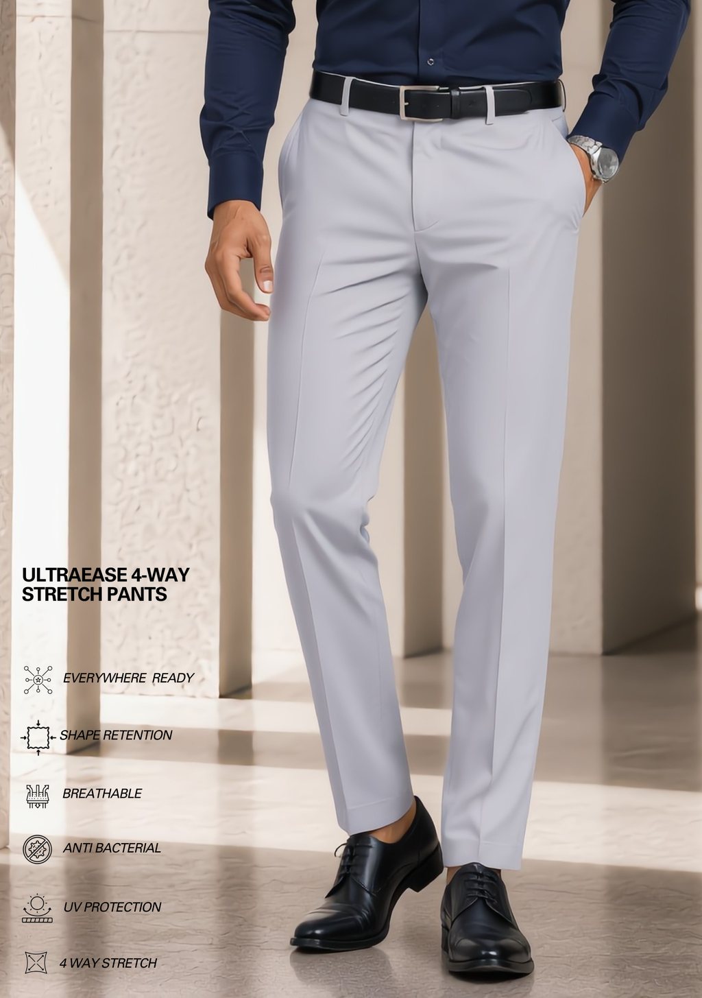 Premium Combo - Navy Blue Shirt + Light Grey Pant - Set Of 2