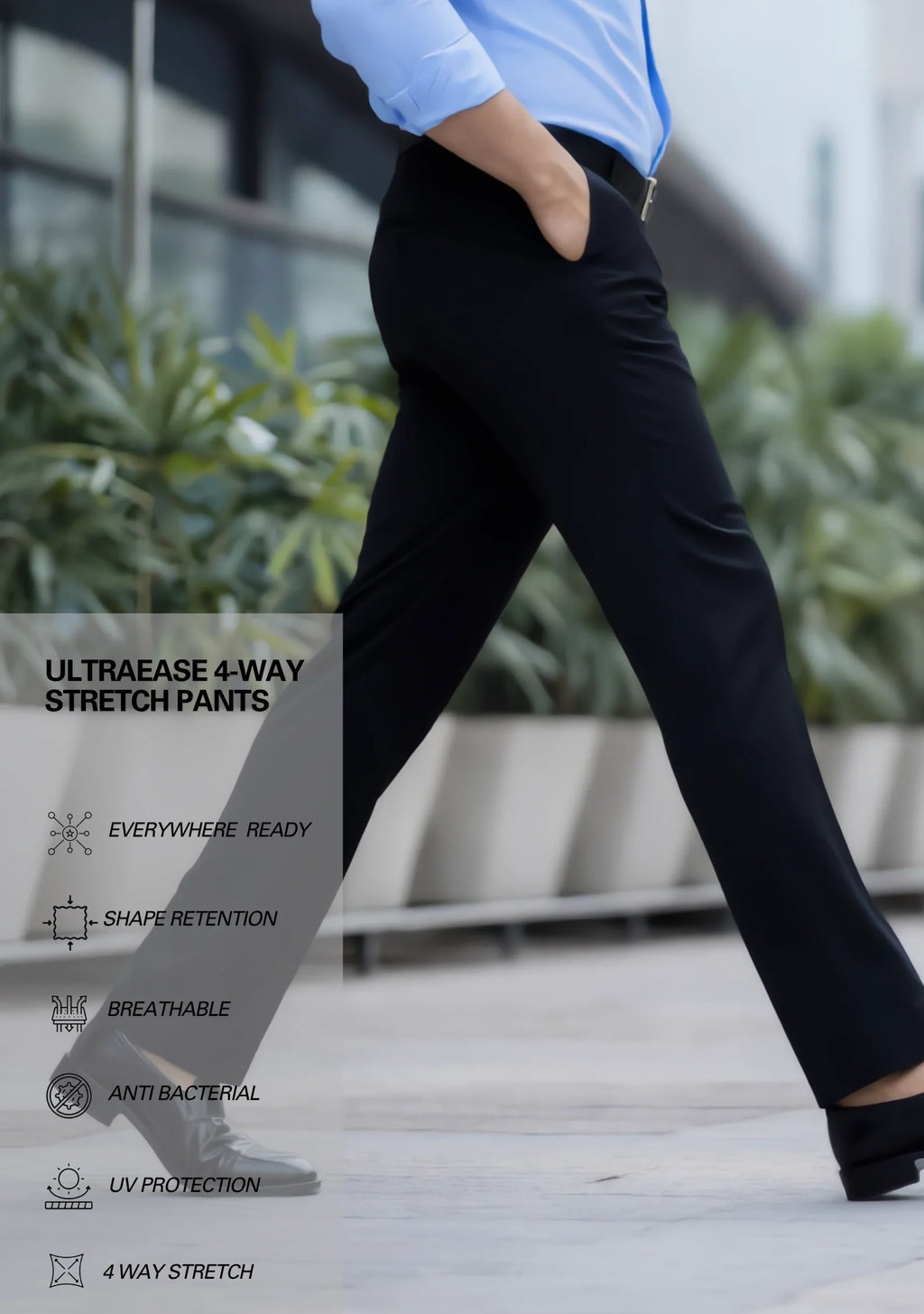 Premium Combo - Sky Blue Shirt + Black Pant - Set Of 2