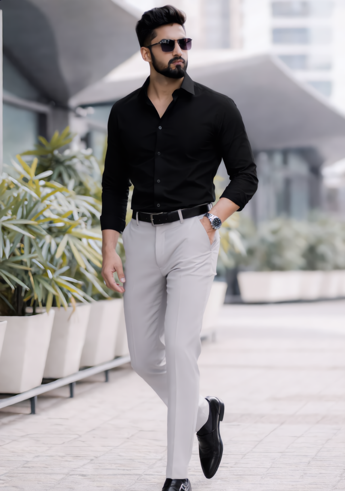 Premium Combo - Black Shirt + Light Grey Pant - Set Of 2