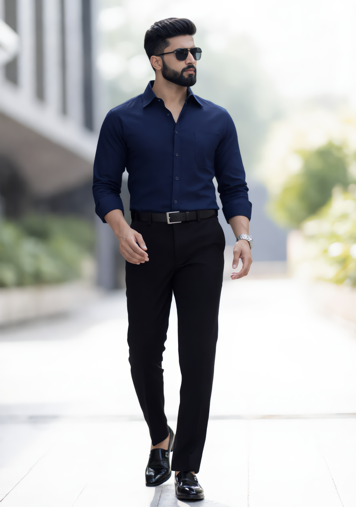 Premium Combo - Blue Shirt + Black Pant - Set Of 2