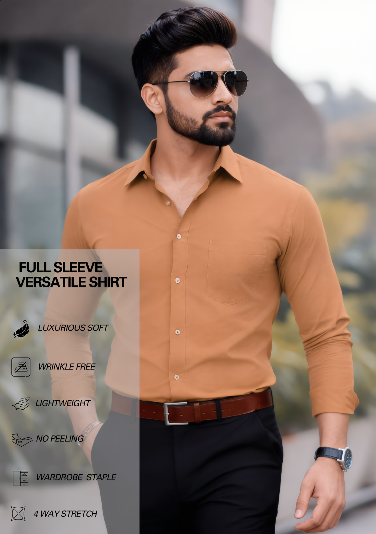 Premium Combo - Brown Shirt + Black Pant - Set Of 2