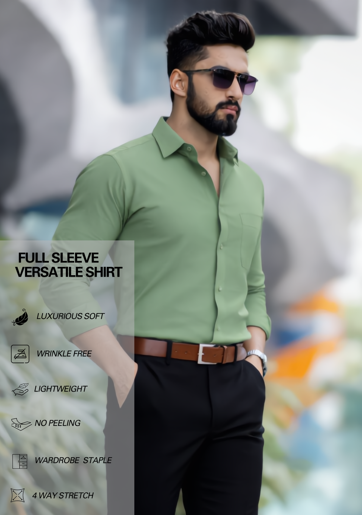 Premium Combo - Green Shirt + Jet Black Pant - Set Of 2