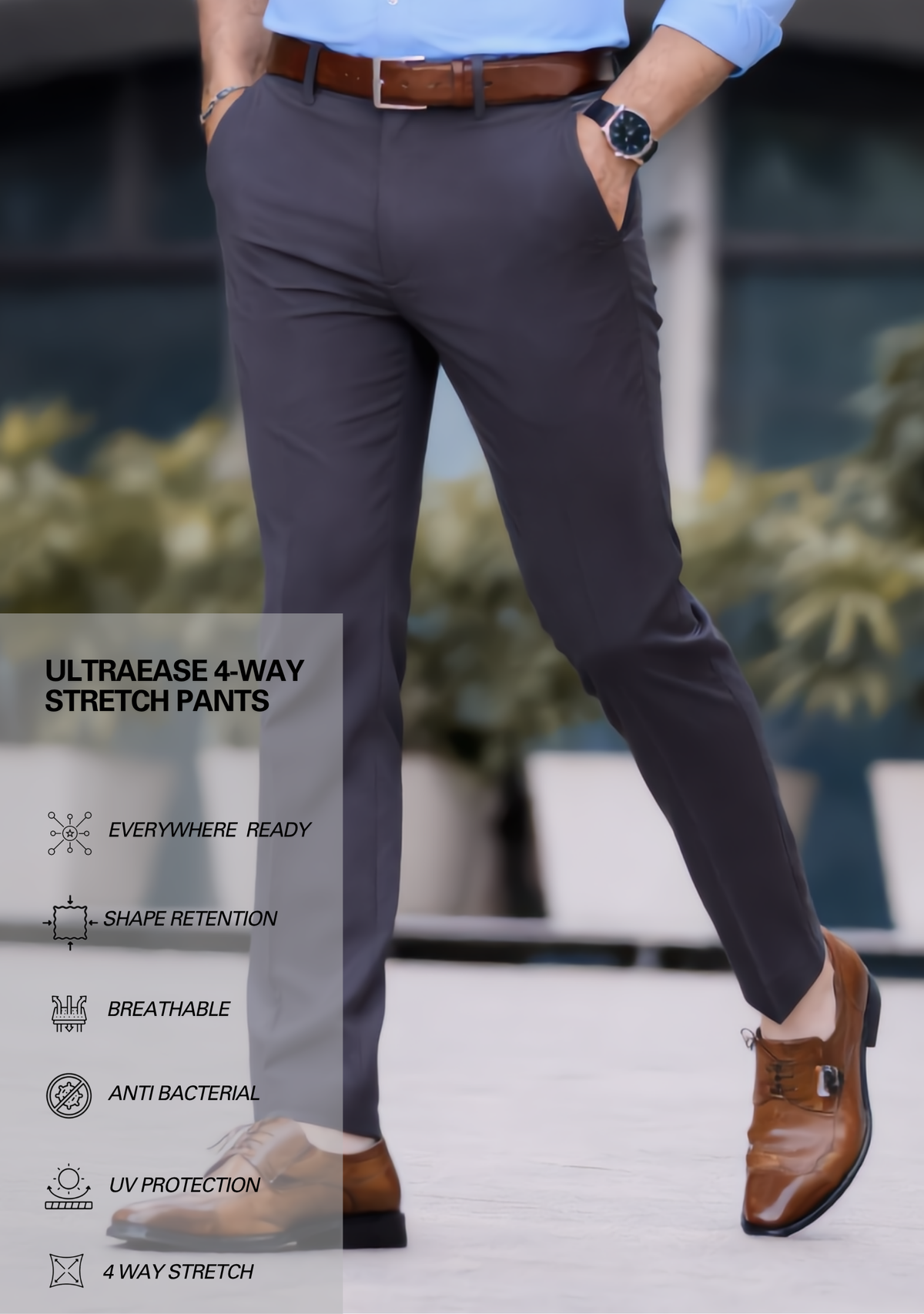 Premium Combo - Sky Blue Shirt + Grey Pant - Set Of 2
