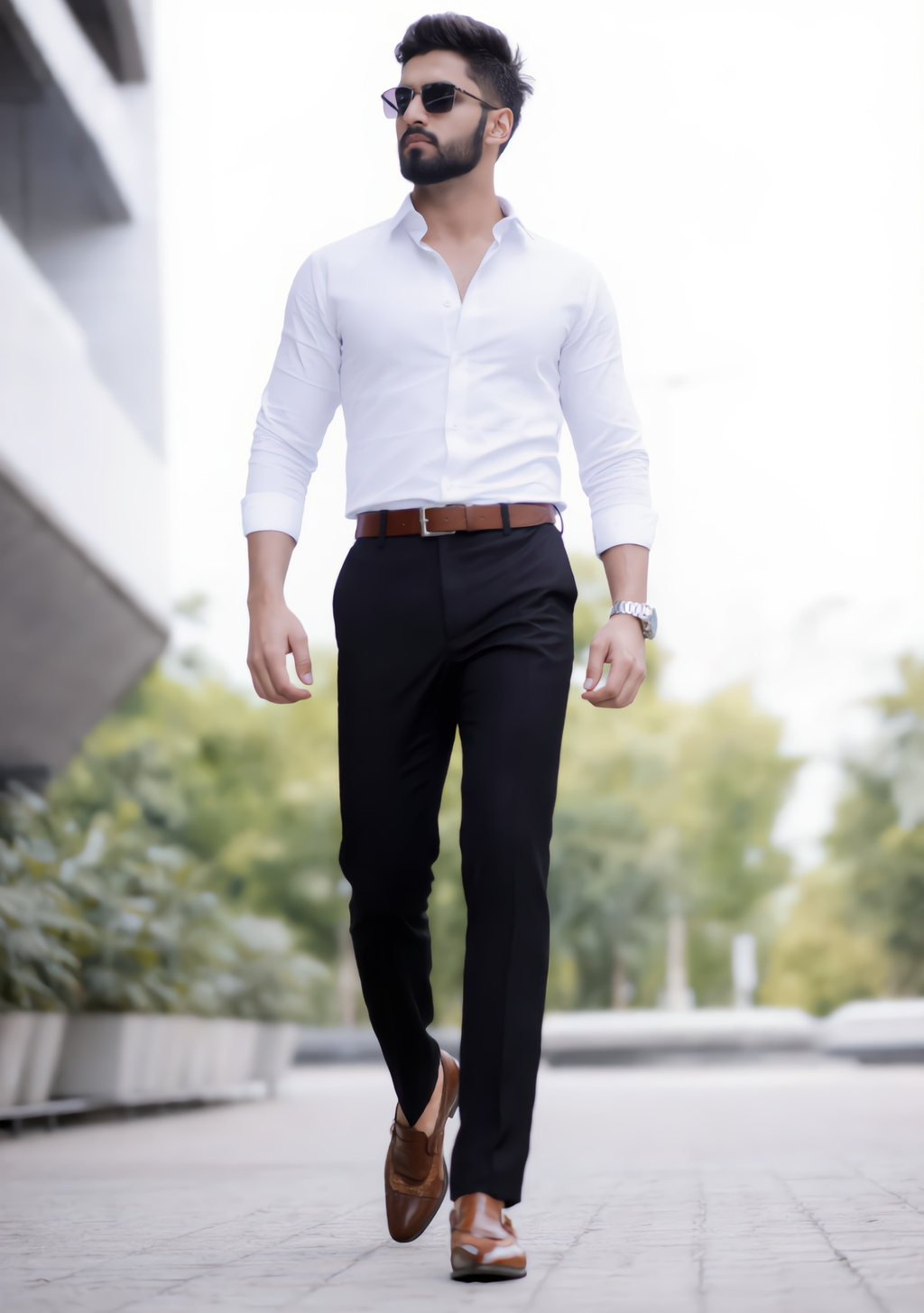 Premium Combo - White Shirt + Black Pant - Set Of 2