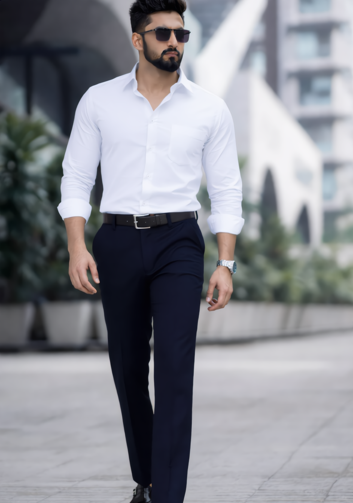 Premium Combo - White Shirt + Blue Pant - Set Of 2