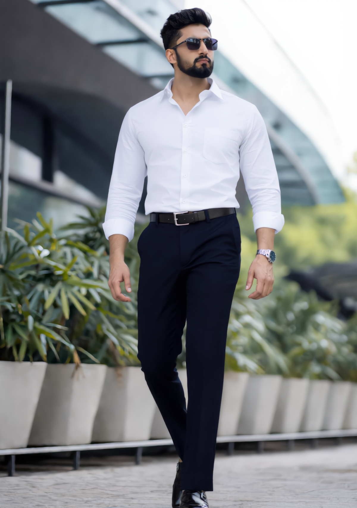 Premium Combo - White Shirt + Blue Pant - Set Of 2