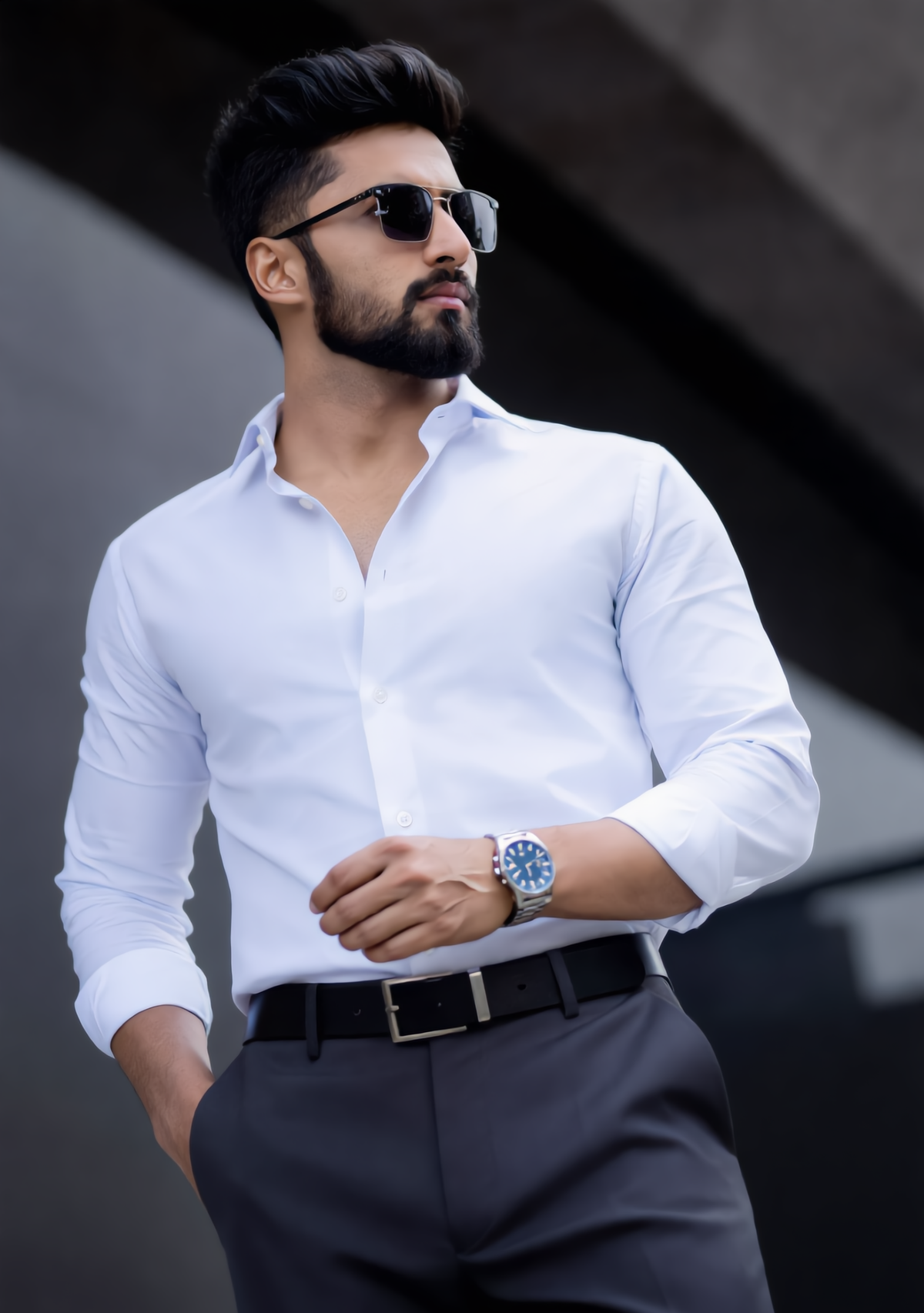 Premium Combo - White Shirt + Grey Pant - Set Of 2