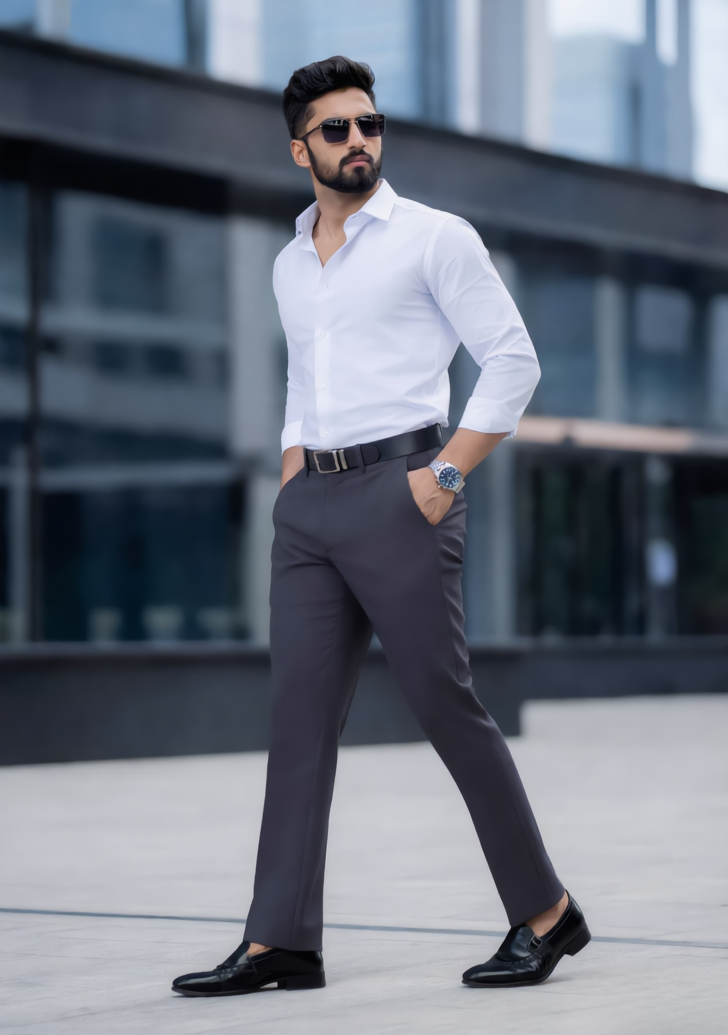 Premium Combo - White Shirt + Grey Pant - Set Of 2