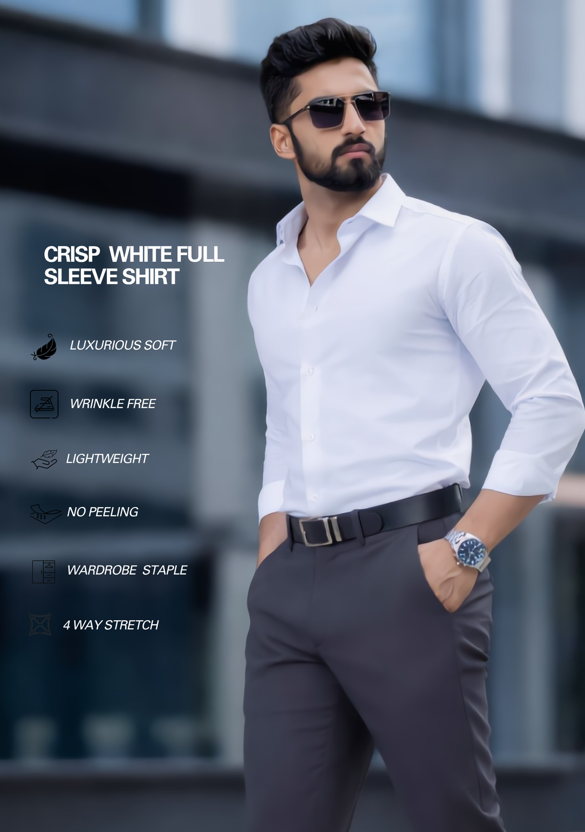 Premium Combo - White Shirt + Grey Pant - Set Of 2