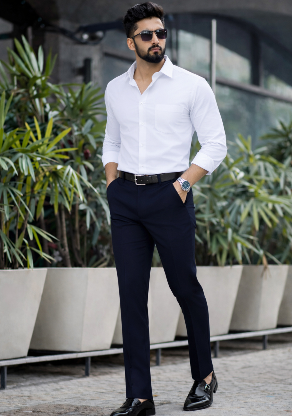 Premium Combo - White Shirt + Blue Pant - Set Of 2