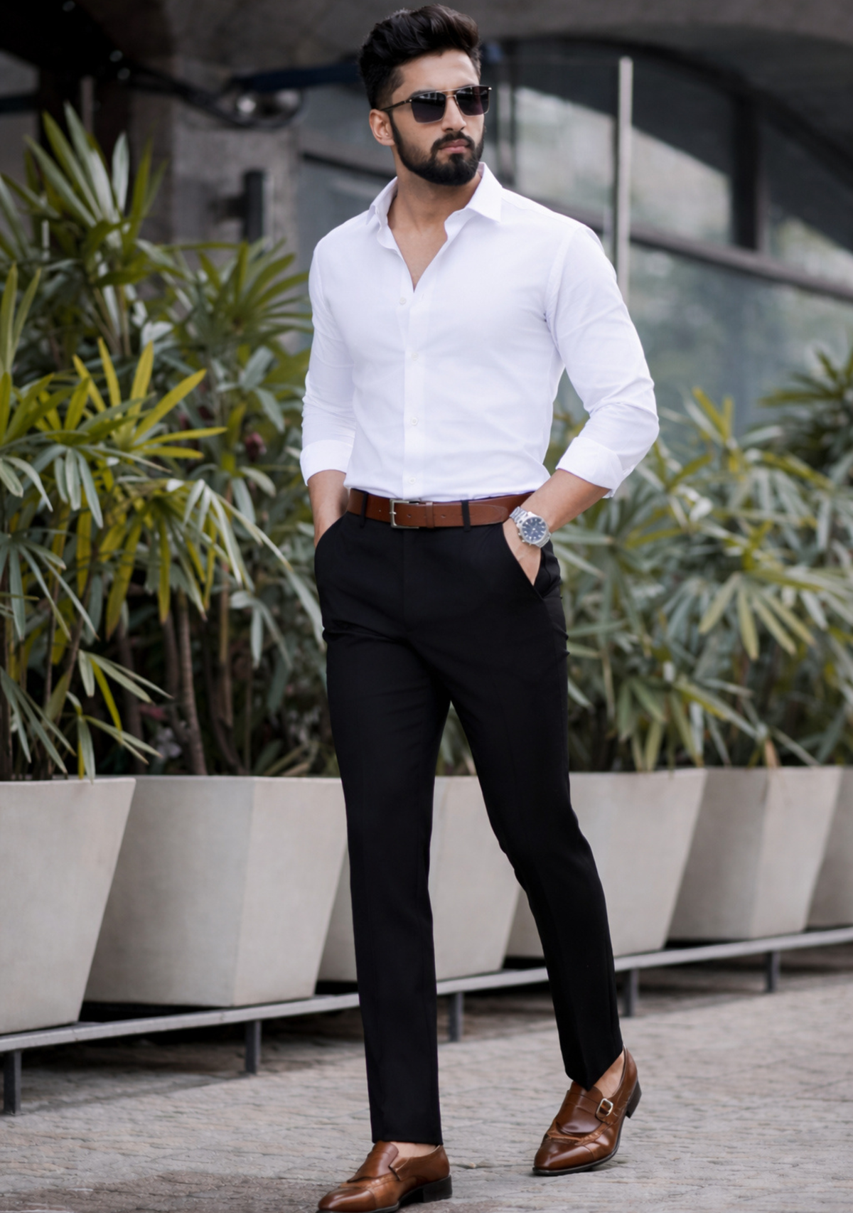 Premium Combo - White Shirt + Black Pant - Set Of 2